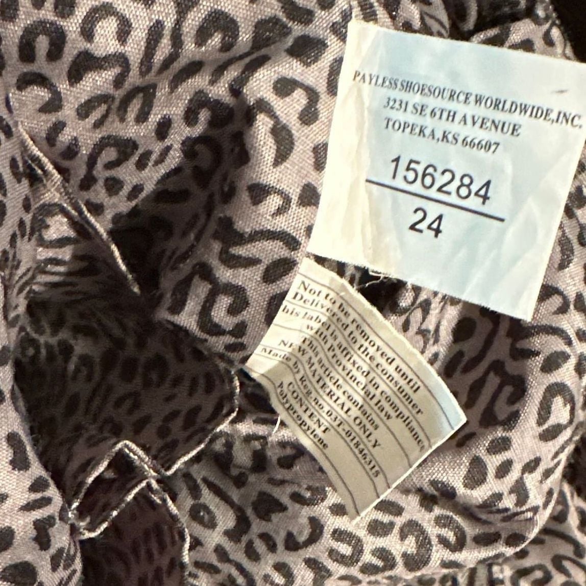 Payless Shoesource Leopard Print Lining Accessory Bag